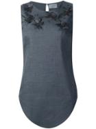 Maiyet Floral Appliqué Tank Top, Women's, Size: 2, Grey, Linen/flax/spandex/elastane
