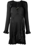 Just Cavalli Wrap Around Frill Dress - Black