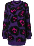 Marc Jacobs Oversized Leopard Jacquard Sweater - Pink & Purple