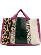 Liska Goat Fur And Lamb Fur Tote - Pink