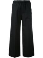 Aspesi Cropped Flared Trousers - Black