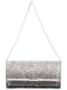 Jimmy Choo Glitter Clutch, Women's, Grey, Cotton/polyester