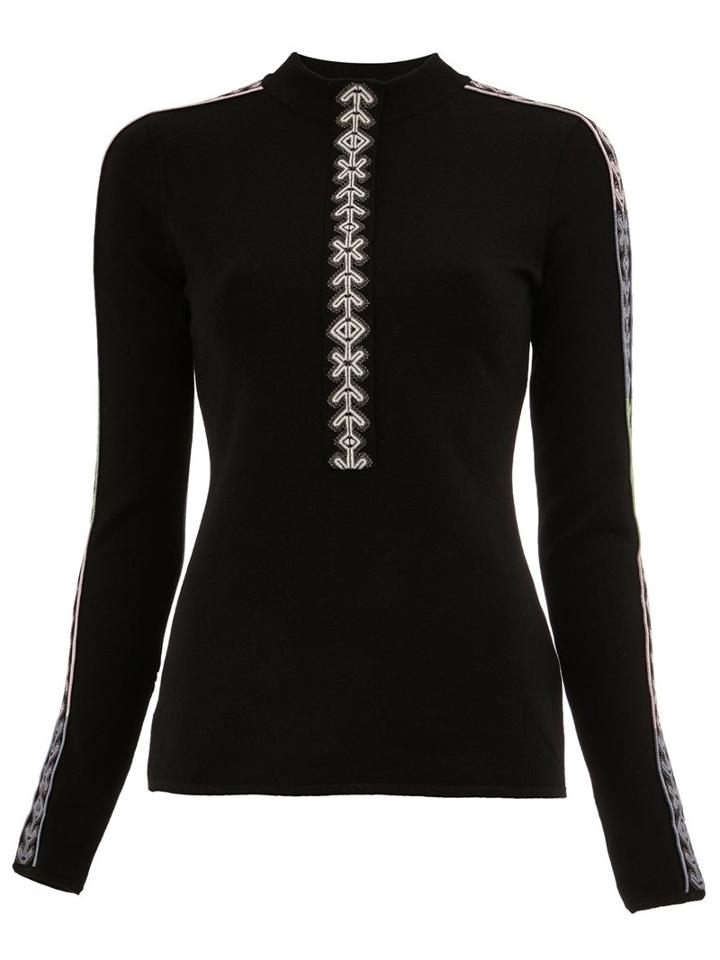 Peter Pilotto Geometric Trim Knitted Top, Women's, Size: Xs, Black, Polyamide/spandex/elastane/viscose/wool
