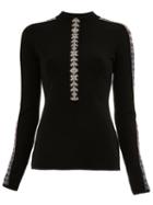 Peter Pilotto Geometric Trim Knitted Top, Women's, Size: Xs, Black, Polyamide/spandex/elastane/viscose/wool