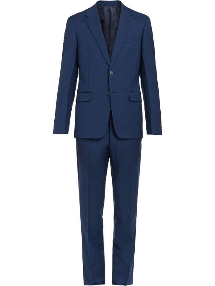 Prada Wool And Mohair Single-breasted Suit - Blue