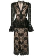 Alexander Mcqueen Peplum-style Lace Dress - Black