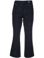 Derek Lam 10 Crosby Velvet Striped Trousers - Black