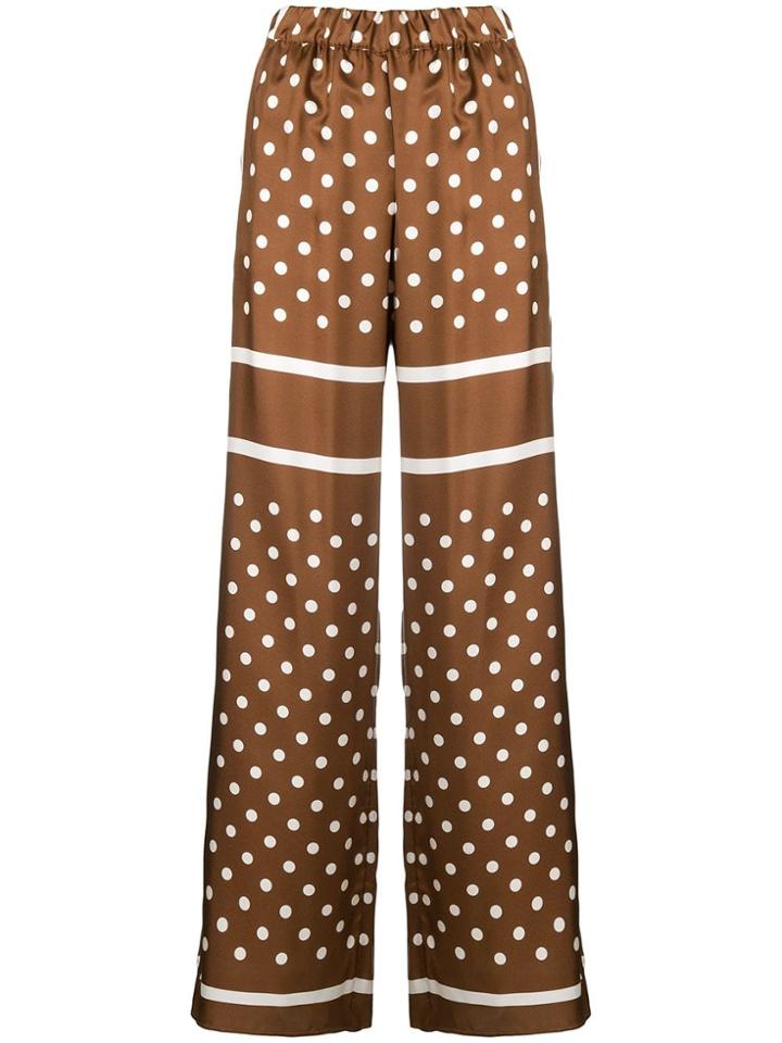 P.a.r.o.s.h. Polka Dot Satin Trousers - Brown