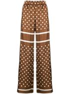 P.a.r.o.s.h. Polka Dot Satin Trousers - Brown