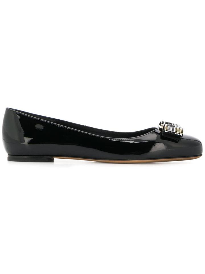 Salvatore Ferragamo Mosair Varina Ballerinas - Black