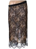 Erika Cavallini Lace Pencil Skirt, Women's, Size: 42, Black, Polyamide/polyester