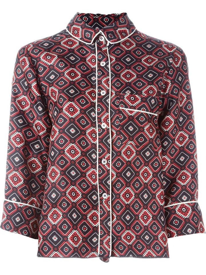 For Restless Sleepers Geometric Print Top