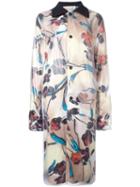 Marni Floral Print Coat, Women's, Size: 42, Nude/neutrals, Polyester/vinyl/triacetate/viscose