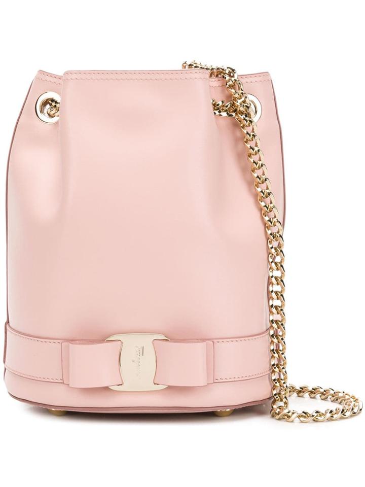 Salvatore Ferragamo Vara Bow Bucket Bag - Pink