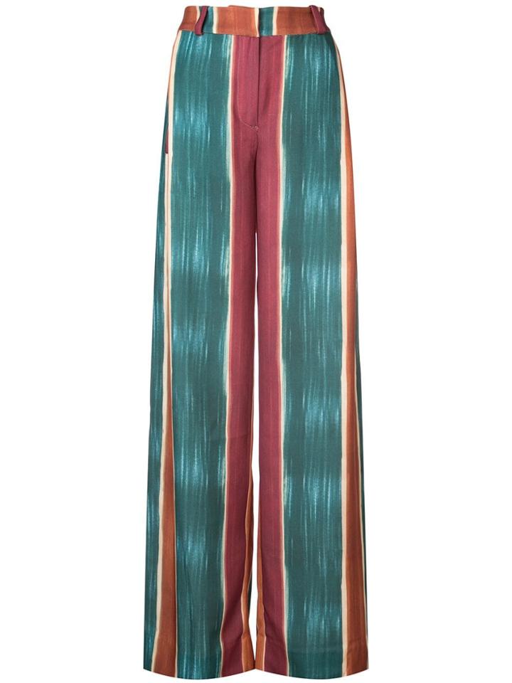 Patbo Striped Palazzo Trousers - Green