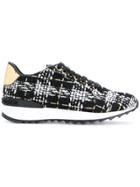 Casadei Metallic Detail Woven Sneakers - Black
