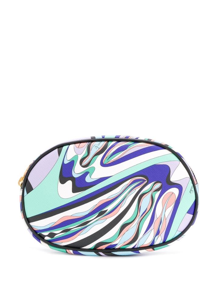 Emilio Pucci Geometric Pattern Oval Pouch - Green