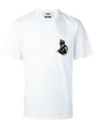Msgm 'cat' Patch T-shirt, Men's, Size: Large, White, Cotton