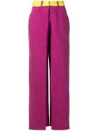 Aalto Belted Wide Leg Jeans - Pink & Purple