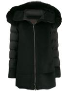 Moorer Hooded Zipped Coat - Black