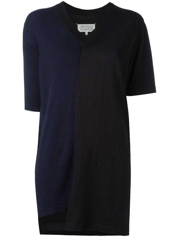 Maison Margiela - Spliced Bi-colour Knitted Top - Women - Cotton - M, Black, Cotton