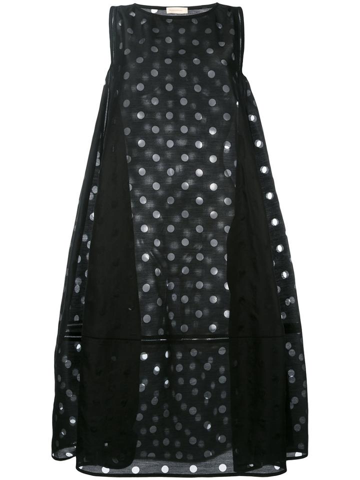 Wunderkind - Mesh Dot Tent Dress - Women - Silk/cotton - 38, Women's, Black, Silk/cotton