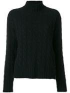 Msgm - Turtleneck Cable Knit Jumper - Women - Polyamide/wool - S, Black, Polyamide/wool