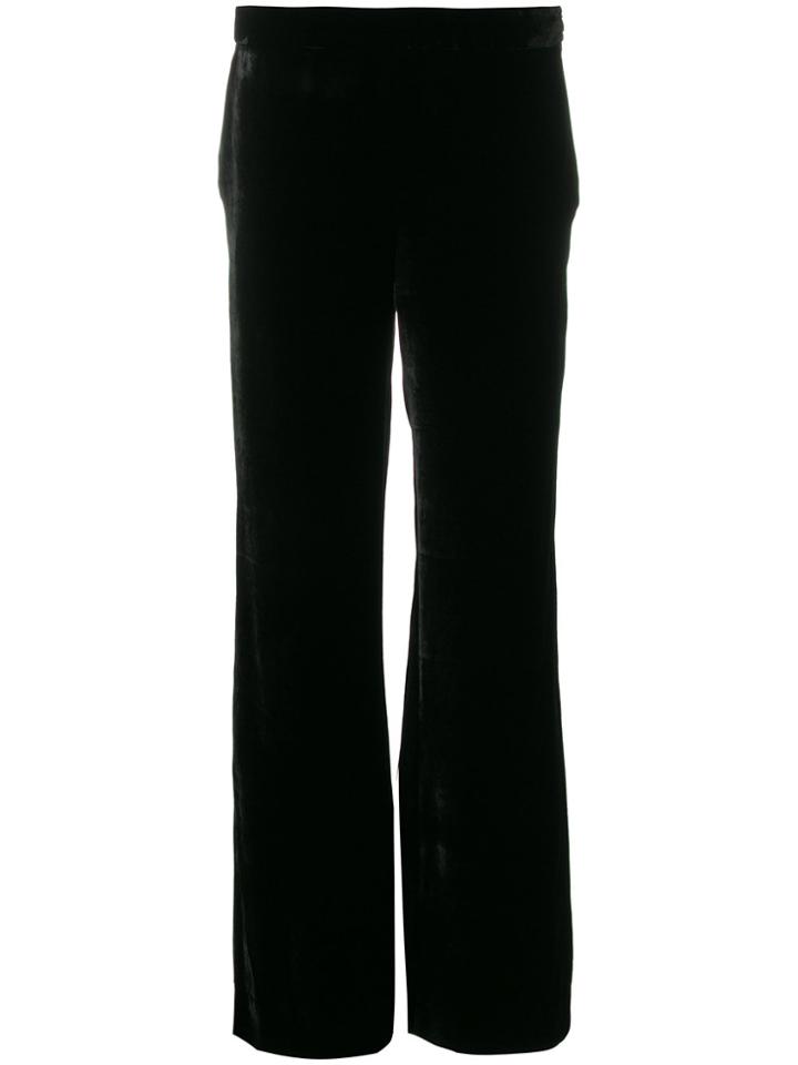 L'autre Chose Wide-leg Velvet Trousers - Black