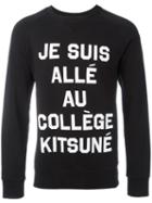 Maison Kitsuné Logo Print Sweatshirt, Men's, Size: Small, Black, Cotton