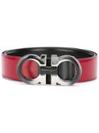 Salvatore Ferragamo Gancio Buckle Belt, Men's, Size: 115, Red, Calf Leather