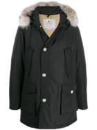 Woolrich Fur Trim Hooded Padded Coat - Black