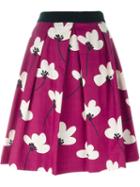 Eggs Floral A-line Skirt, Women's, Size: 42, Pink/purple, Cotton/polyester