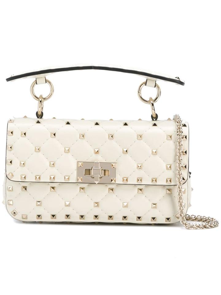 Valentino Mini Studded Shoulder Bag - White