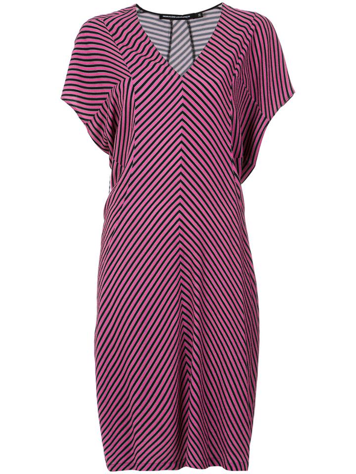 Reinaldo Lourenço Striped Straight Dress - Pink & Purple