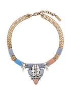 Radà Rhinestone Embellished Necklace - Metallic