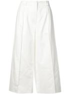 Marni Cropped Flared Trousers - White