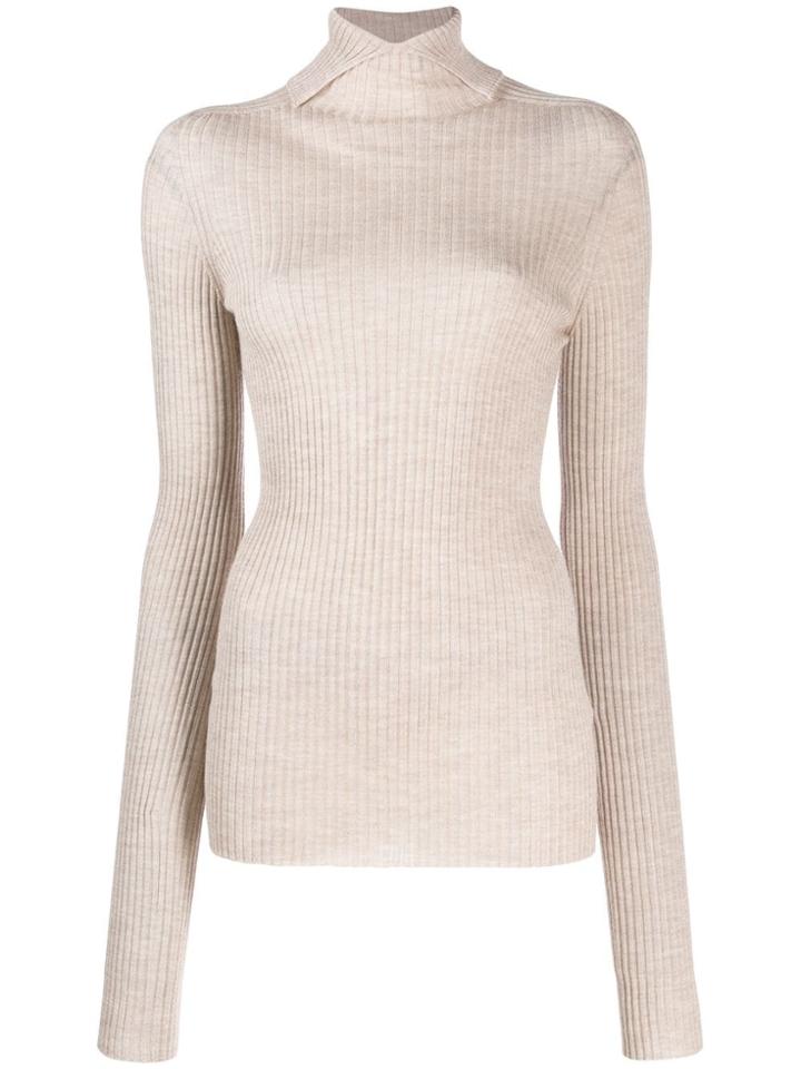 Jil Sander Ribbed Knit Sweater - Neutrals