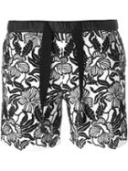 Moncler Floral Embroidered Shorts