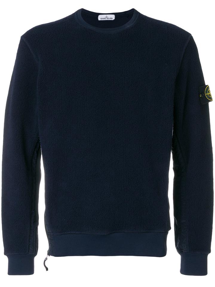 Stone Island Fleece Zipped Sweater - Blue