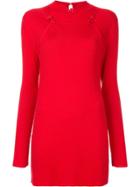 G.v.g.v. Ribbed Mandarin Collar Sweater - Red