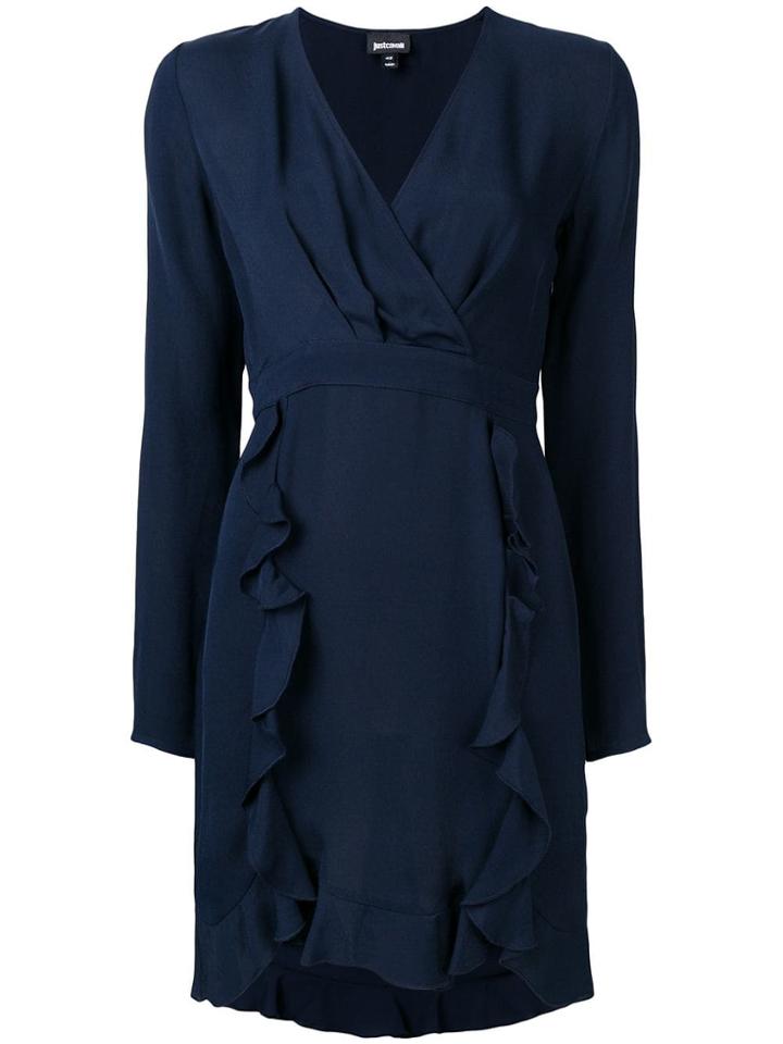 Just Cavalli Ruffled Trim Dress - Blue