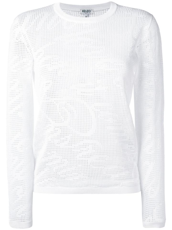 Kenzo Lace Hole Jumper, Women's, Size: Small, White, Cotton