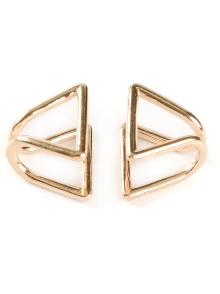 Coops London Triangle Squeeze On Earrings, Women's, Metallic