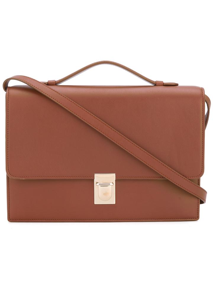 Paul Smith - Accordion Detail Satchel - Women - Calf Leather - One Size, Brown, Calf Leather