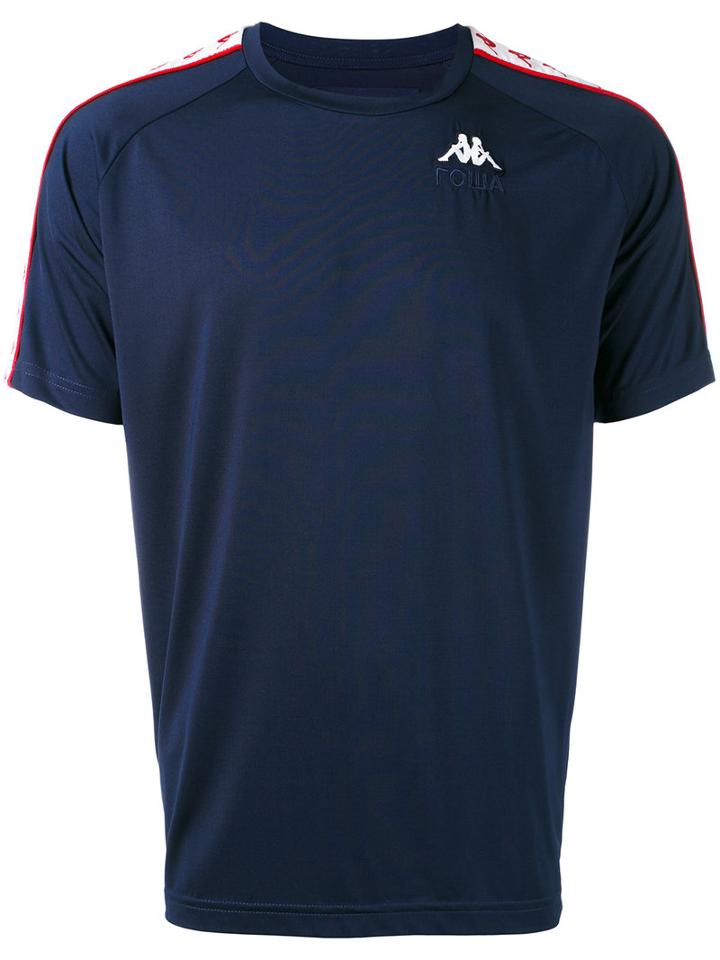 Gosha Rubchinskiy - Kappa Print T-shirt - Men - Polyester/spandex/elastane - Xl, Blue, Polyester/spandex/elastane