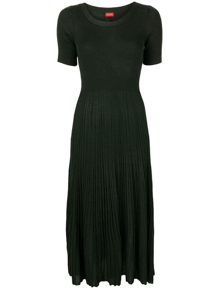 Des Prés Pleated Midi Dress - Green