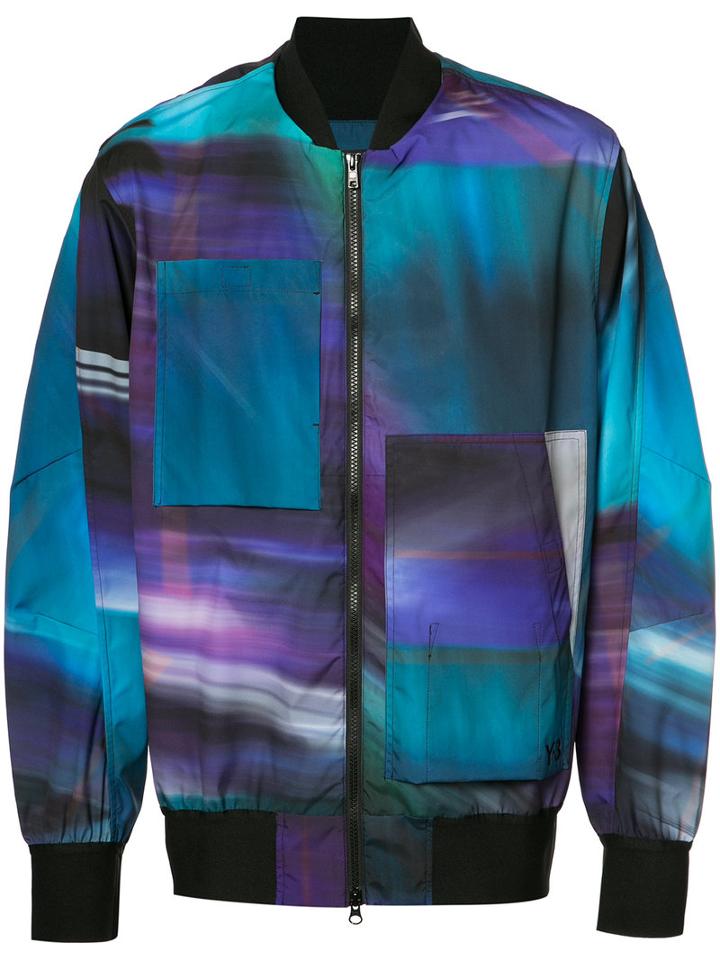 Y-3 Gradient Bomber Jacket, Men's, Size: Large, Purple, Polyester
