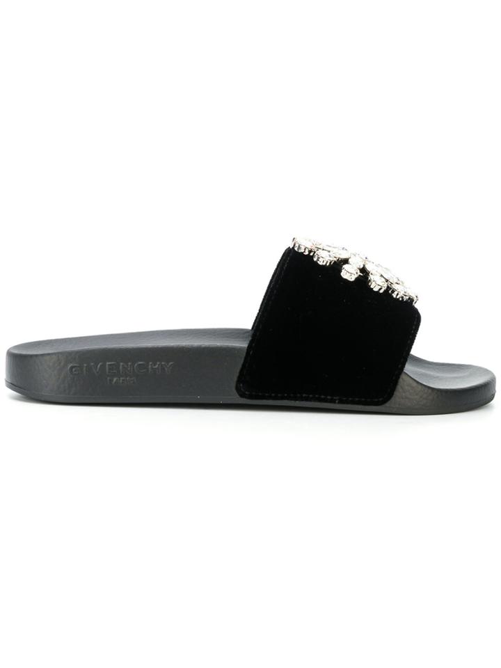 Givenchy Slide Sandals With Embellishment - Black