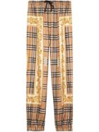 Burberry Scarf Border Vintage Check Silk Drawcord Trousers - Yellow &