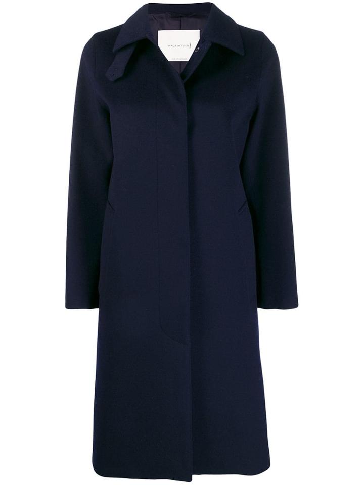 Mackintosh Dunkeld Navy Storm System Wool 3/4 Coat Lm-1018f - Blue